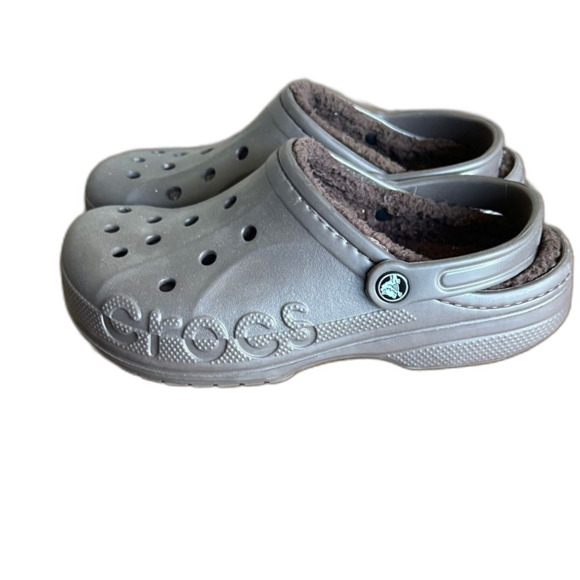 CROCS Brown Classic Lined Clog Shoes Mule Slipper Sherpa Mens Size 8 Womens 10 main image 5